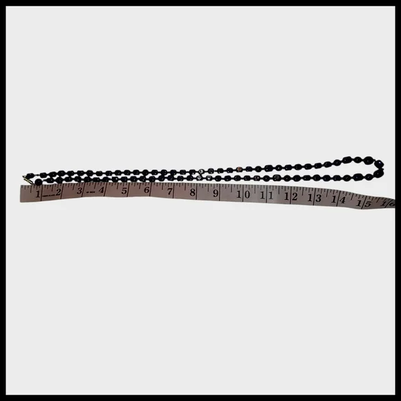 Classic Navy Beaded Long Necklace - Vintage - Picture 7 of 12